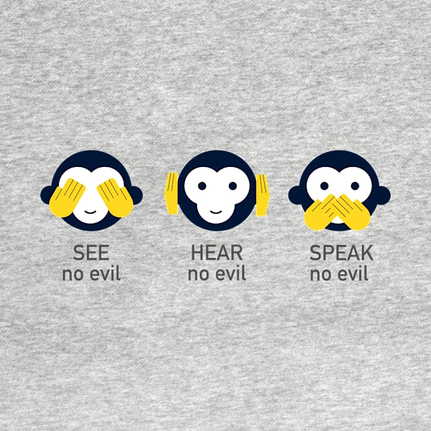 See no evil, Hear no evil, Speak no evil, Monkey Cartoon by skstring